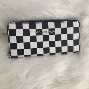 Checkered authentic MK Wallet